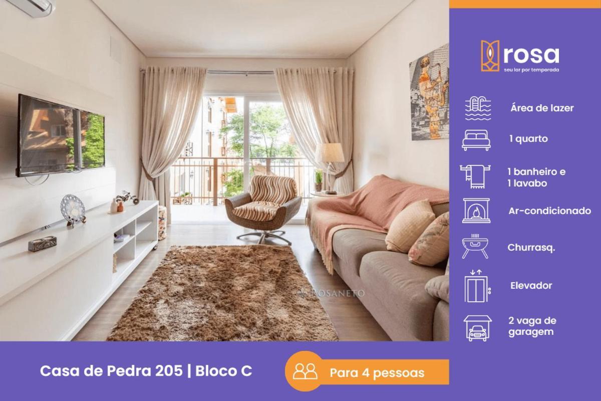 Rosa Edificio Casa De Pedra Apartment Gramado Exterior photo
